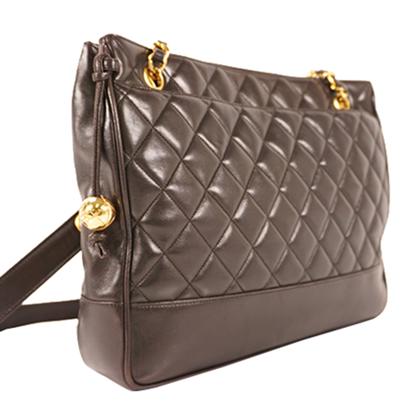

Chanel Black Quilted Lambskin Leather Shoulder Bag