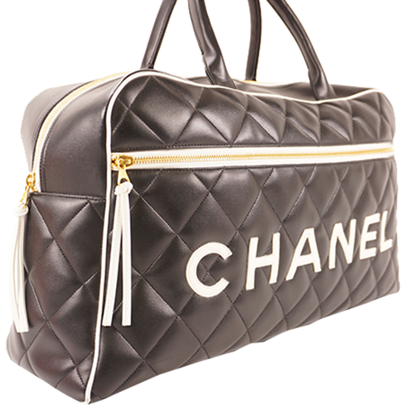 

Chanel Black Quilted Leather Sports Boston Bag