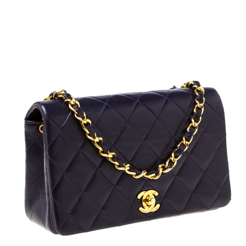 Chanel Purple Quilted Leather Vintage Flap Shoulder Bag Chanel | TLC