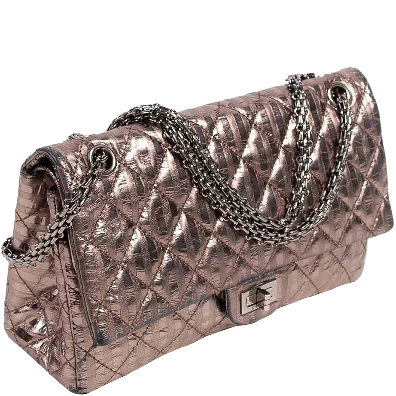 

Chanel Reissue 2.55 Metallic Light Bronze Quilted Aged Calfskin Leather 226 Flap Bag