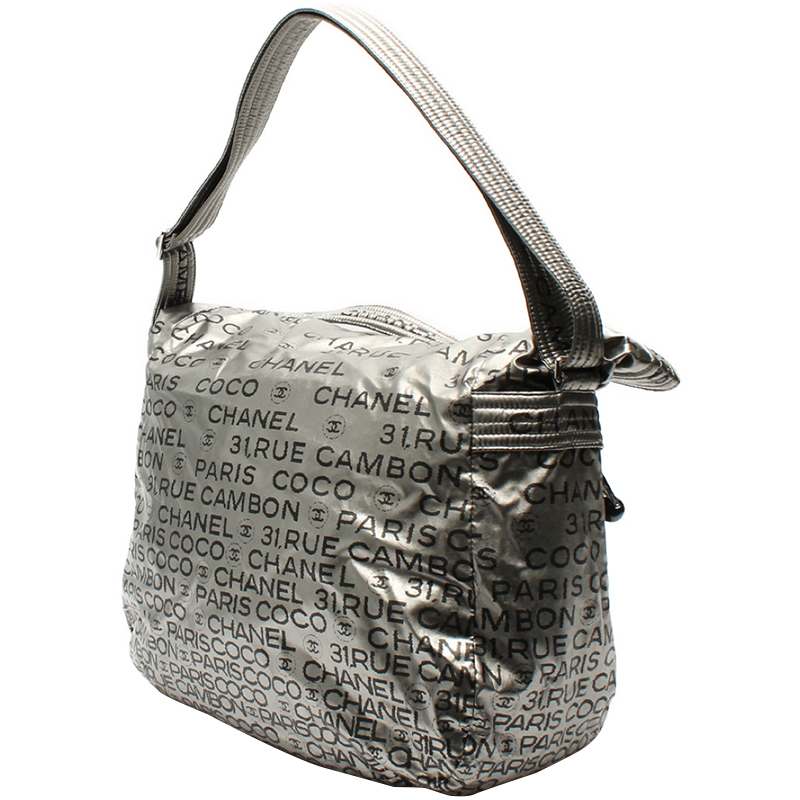 

Chanel Silver Nylon Shoulder Bag