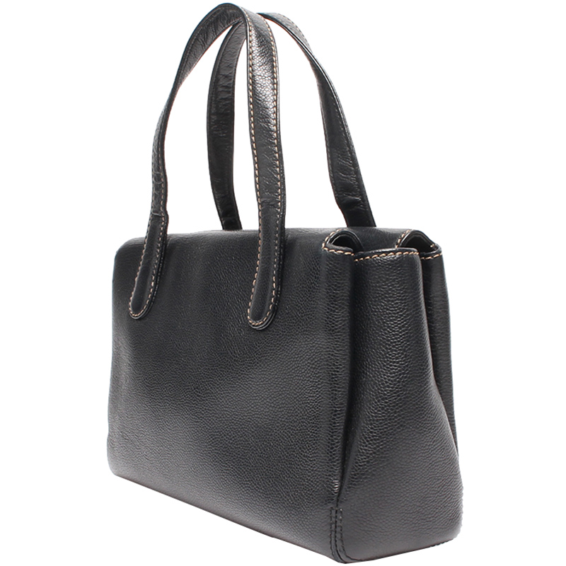 

Chanel Black Leather Top Handle Bag