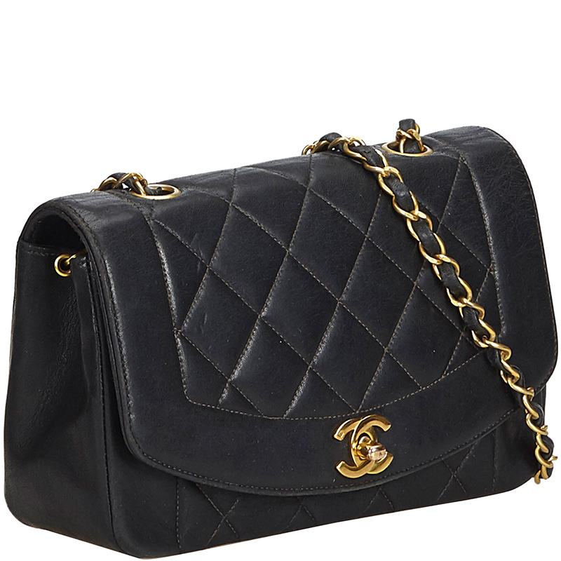 

Chanel Black Quilted Leather Diana Flap Chain Shoulder Bag