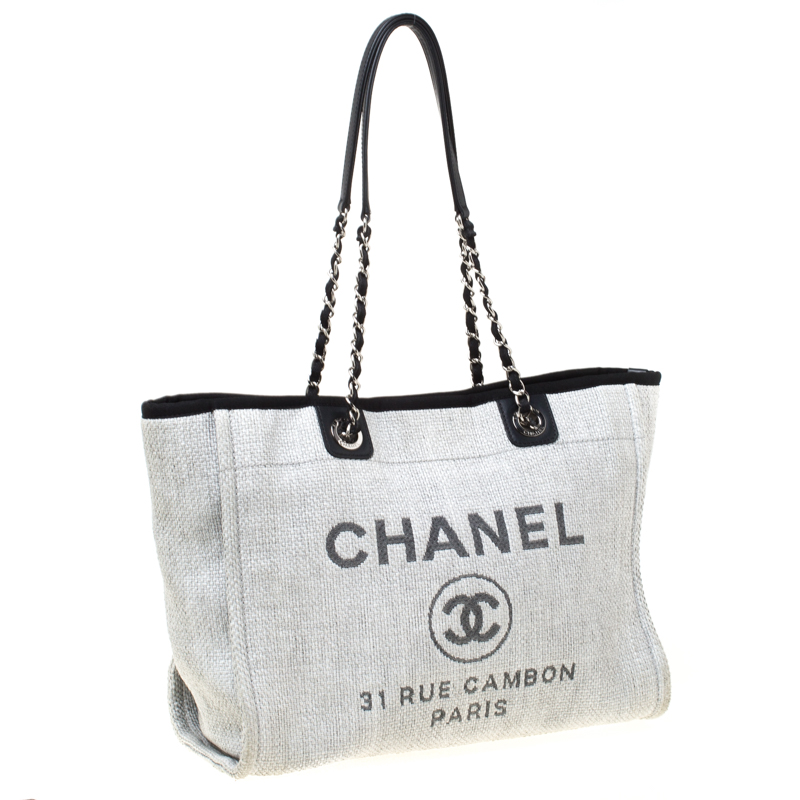 Deauville fabric tote Chanel Grey in Cloth - 35343985
