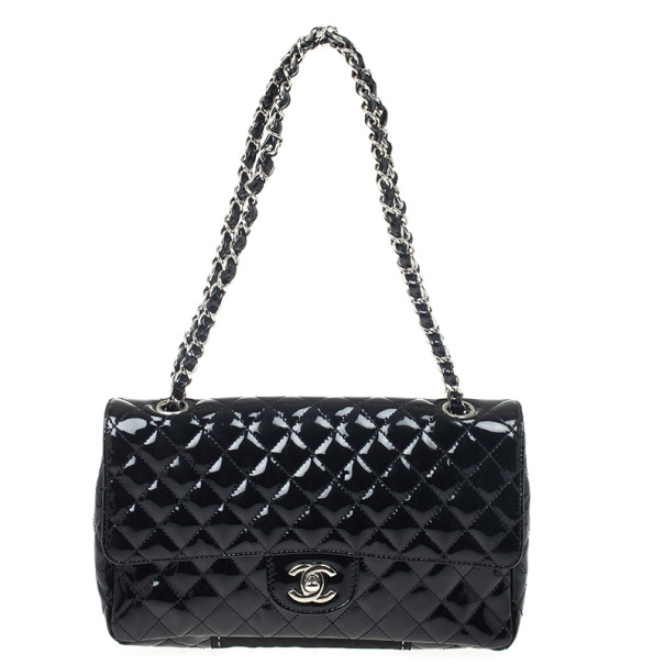 CHANEL, Bags, Brand New Authentic Chanel Black Patent Leather With Gold  Hardware Handbag