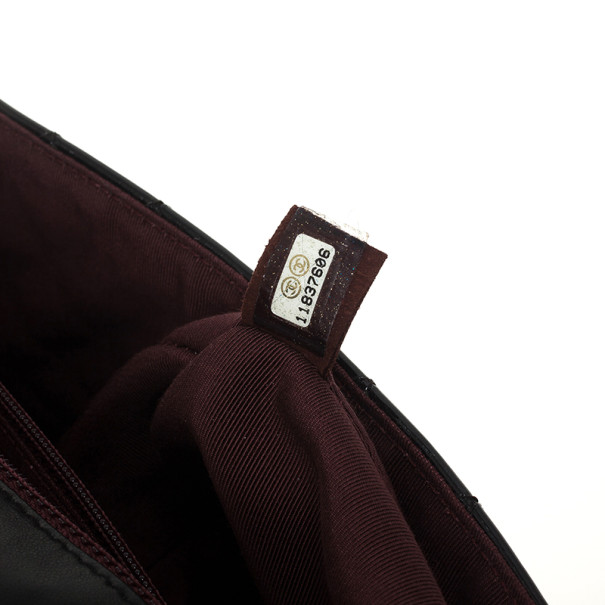 Chanel Black Patent Quilted Secret Label Medium Flap Bag