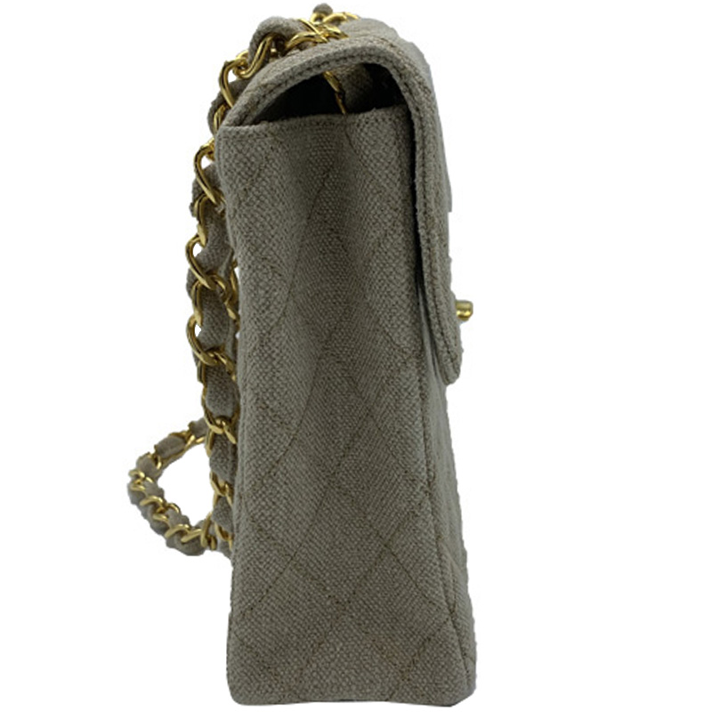 

Chanel Natural Quilted Canvas Vintage Flap Bag, Beige
