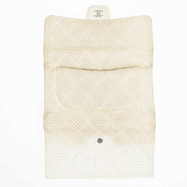 

Chanel White Perforated Leather Continental Wallet
