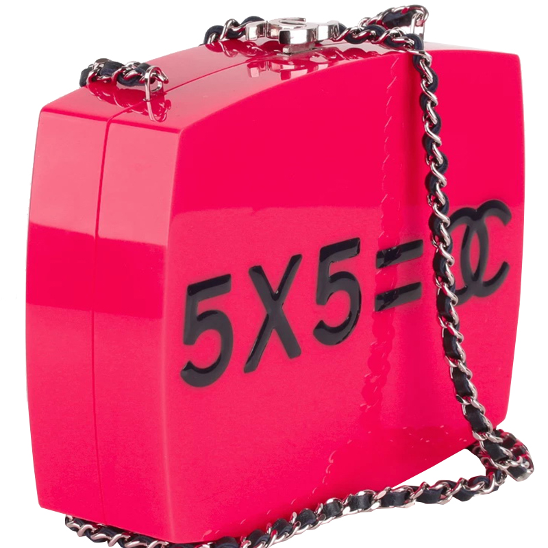 

Chanel Pink Plastic Je Ne Suis Pas En Solde Chain Crossbody Bag