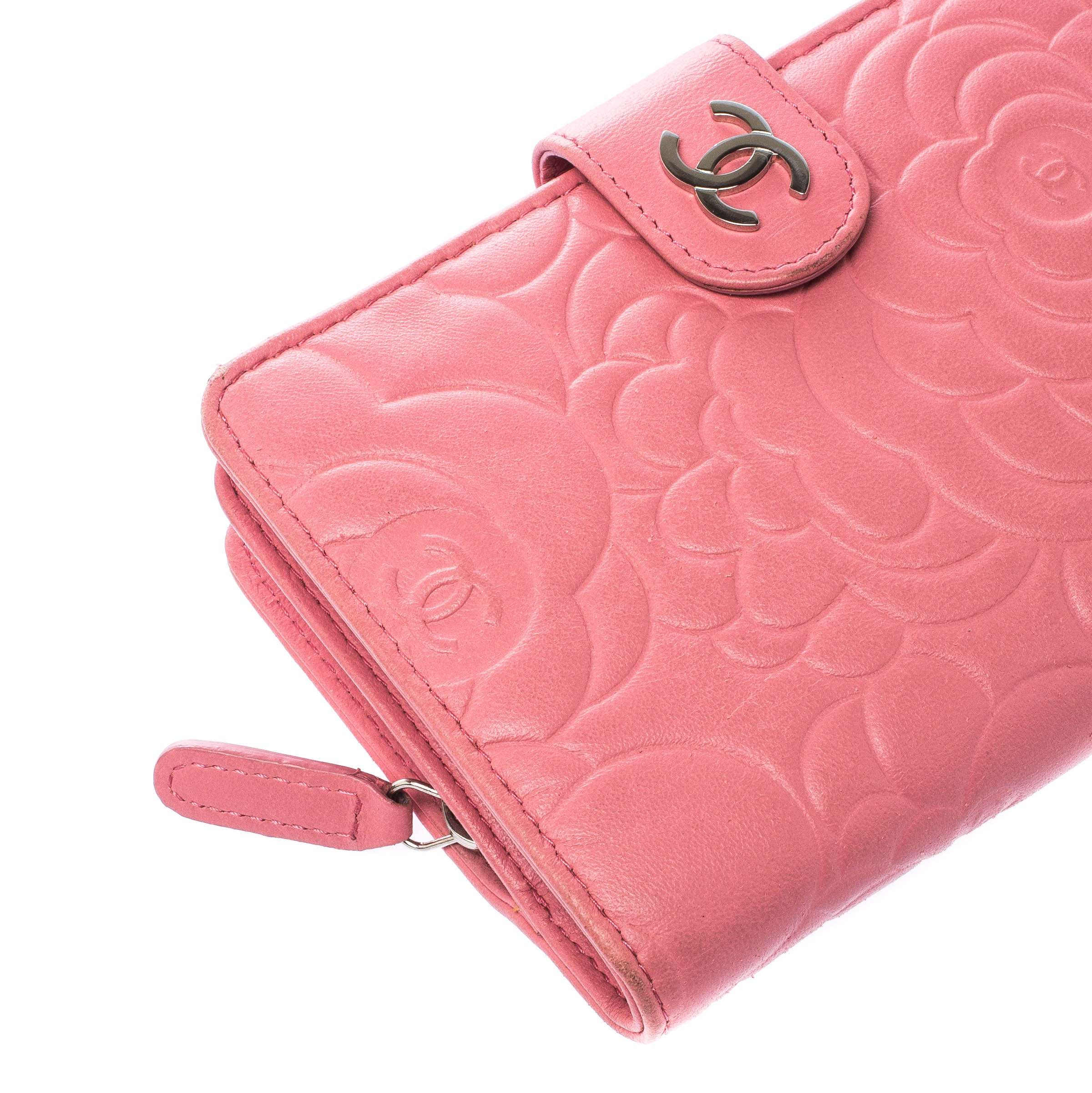 Leather card wallet Chanel Pink in Leather - 34541309