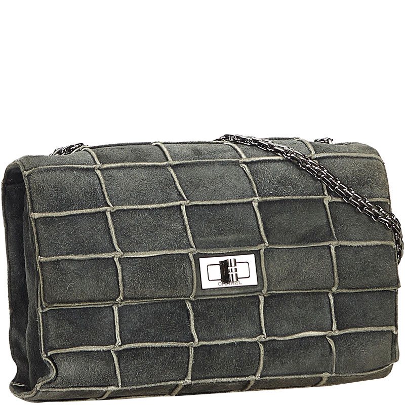 

Chanel Dark Gray Reissue Patchwork Flap Shoulder Bag, Grey