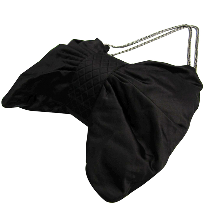 

Chanel Black Satin 2.55 Ribbon Shoulder Bag