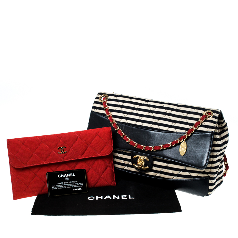 Chanel 2014 Striped Coco Sailor Jumbo Flap Bag