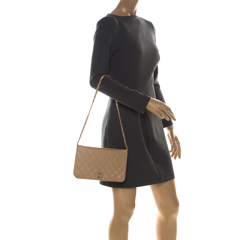 

Chanel Beige Quilted Leather Vintage Flap Bag