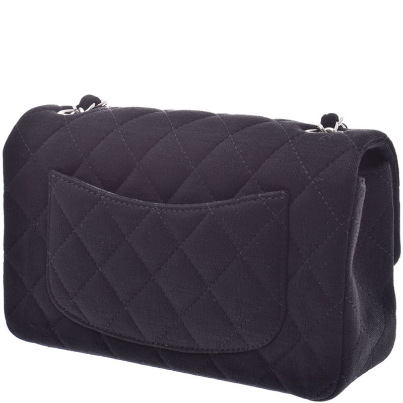 

Chanel Black Jersey Single Flap Bag
