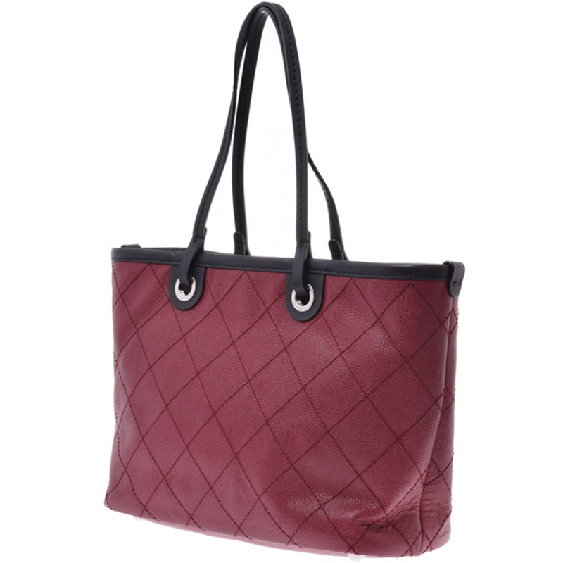 

Chanel Bordeaux MatrassÃ© Caviar Leather Tote Bag, Burgundy