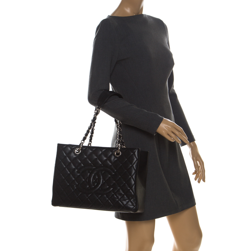 

Chanel Black Quilted Caviar Leather Grand Shopper Tote