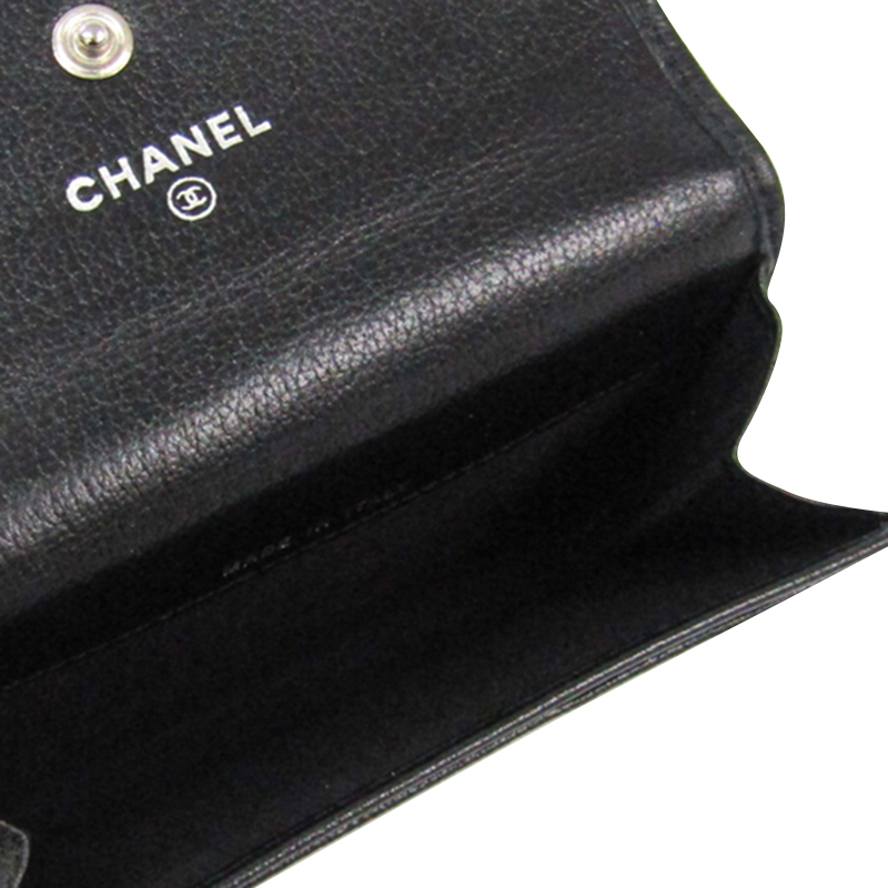 

Chanel Black Camellia Embossed Leather Coin Purse