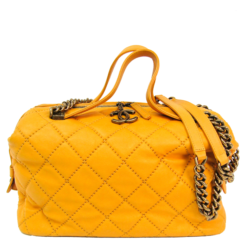 Chanel Yellow Leather Wild Sch Shoulder Bag Chanel Yellow Leather Wild Sch Shoulder Bag