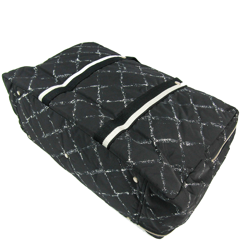 

Chanel Black/White Nylon Tavel Line Boston Bag