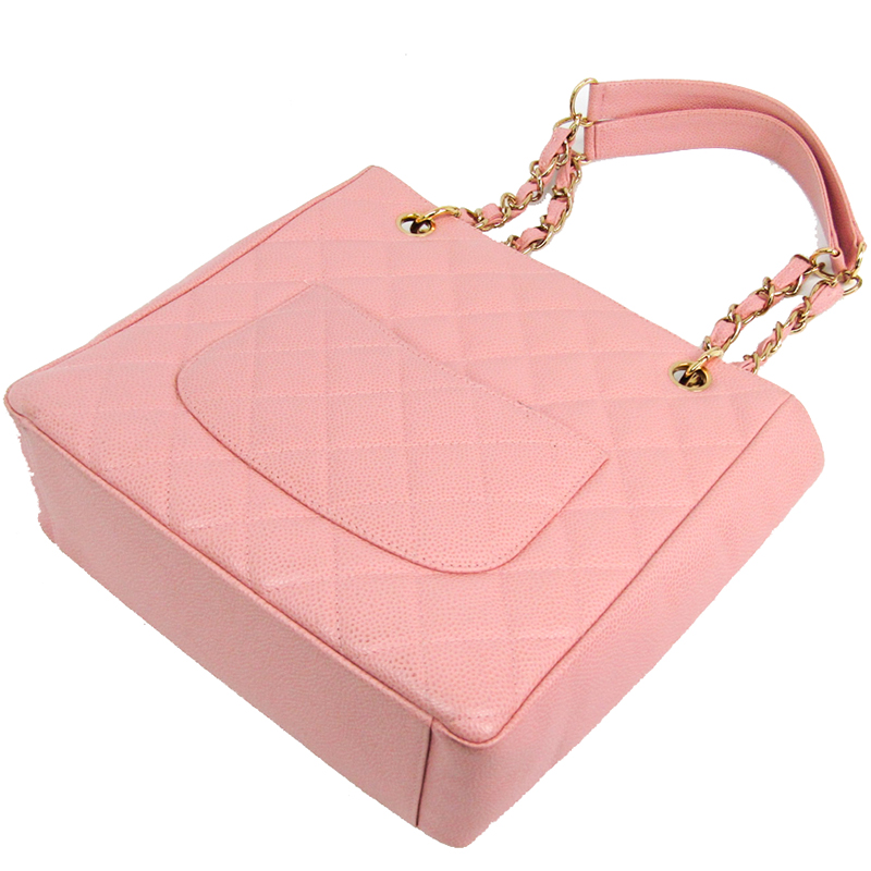 

Chanel Pink Quilted Caviar Leather Petite Shopping Tote