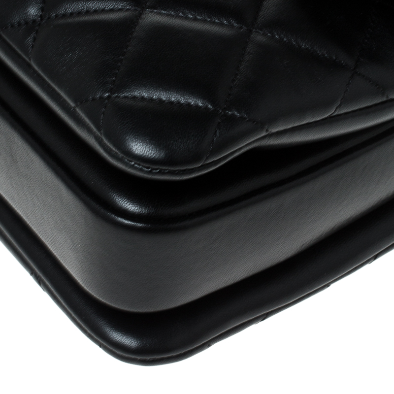 Chanel Black Lambskin Leather Trendy CC Medium Top Handle Bag Chanel