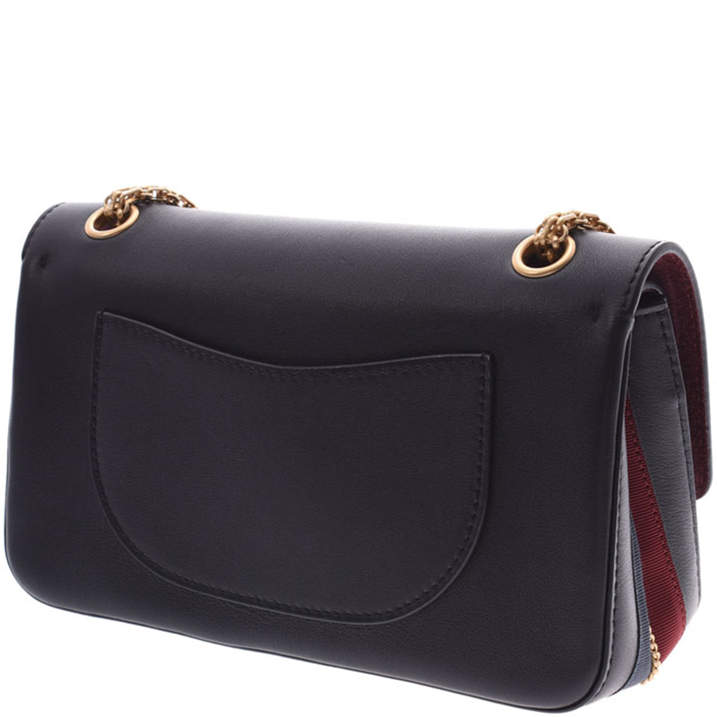 

Chanel Black Leather Logo Charm Chain Shoulder Bag