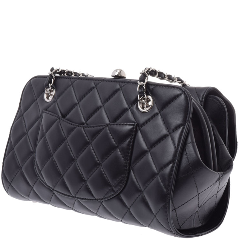 

Chanel Black Matrasse Leather Bowling Bag
