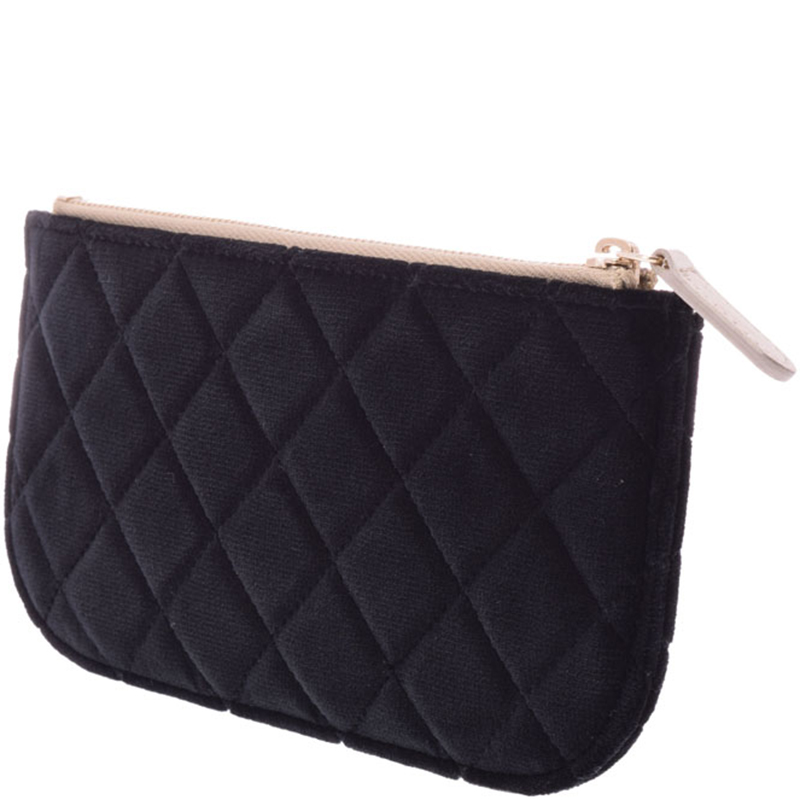 

Chanel Black Velour Matrasse Pouch