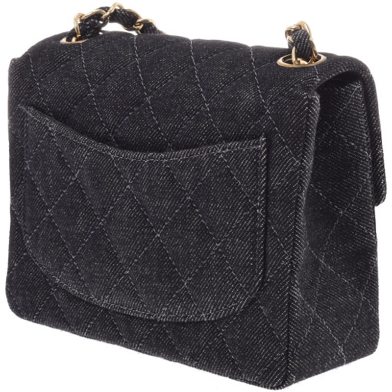 

Chanel Black Denim Chain Shoulder Bag