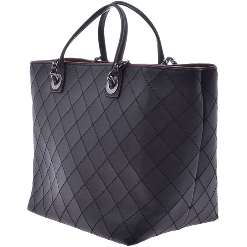 

Chanel Black Leather Wild Stitch Tote Bag