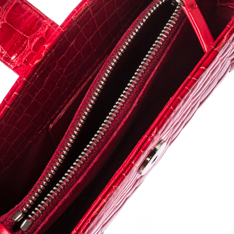 

Chanel Red Crocodile iPhone Chain Pouch
