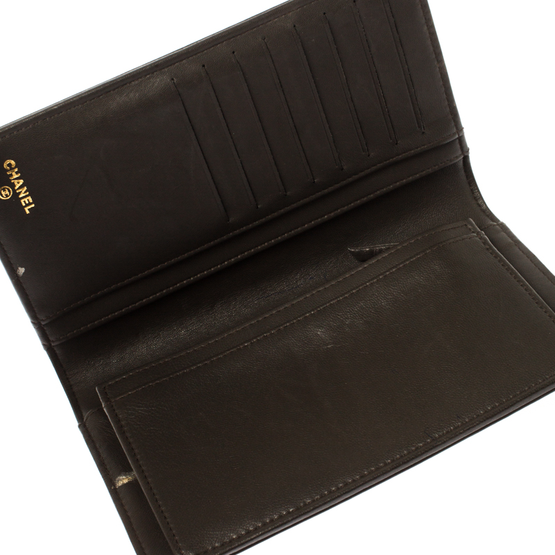 

Chanel Dark Grey Quilted Leather Boy Flap Long Wallet