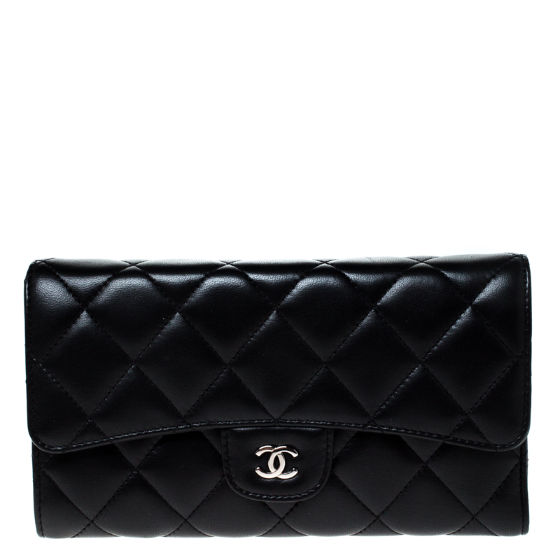 chanel flap wallet black