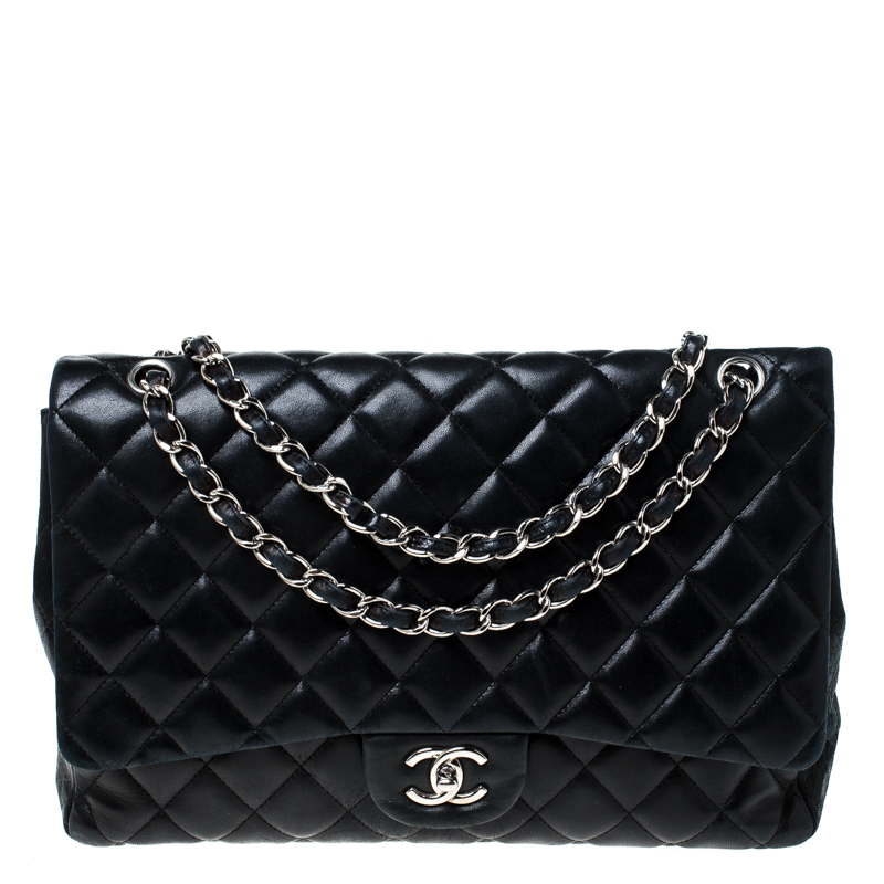 Chanel Black Quilted Leather Maxi Classic Single Flap Bag Chanel | The ...