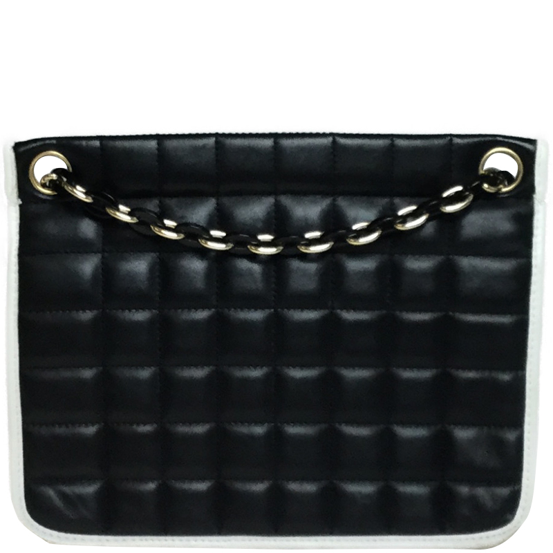 

Chanel Black/White Chocolate Bar Leather Chain Shoulder Bag