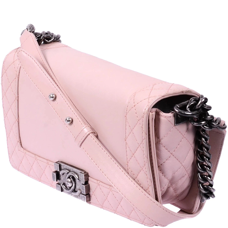 

Chanel Blush Pink Quilted Leather Boy Flap Bag