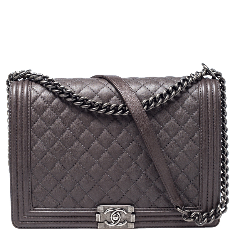 Real Stunner Taupe Quilted Crossbody Bag