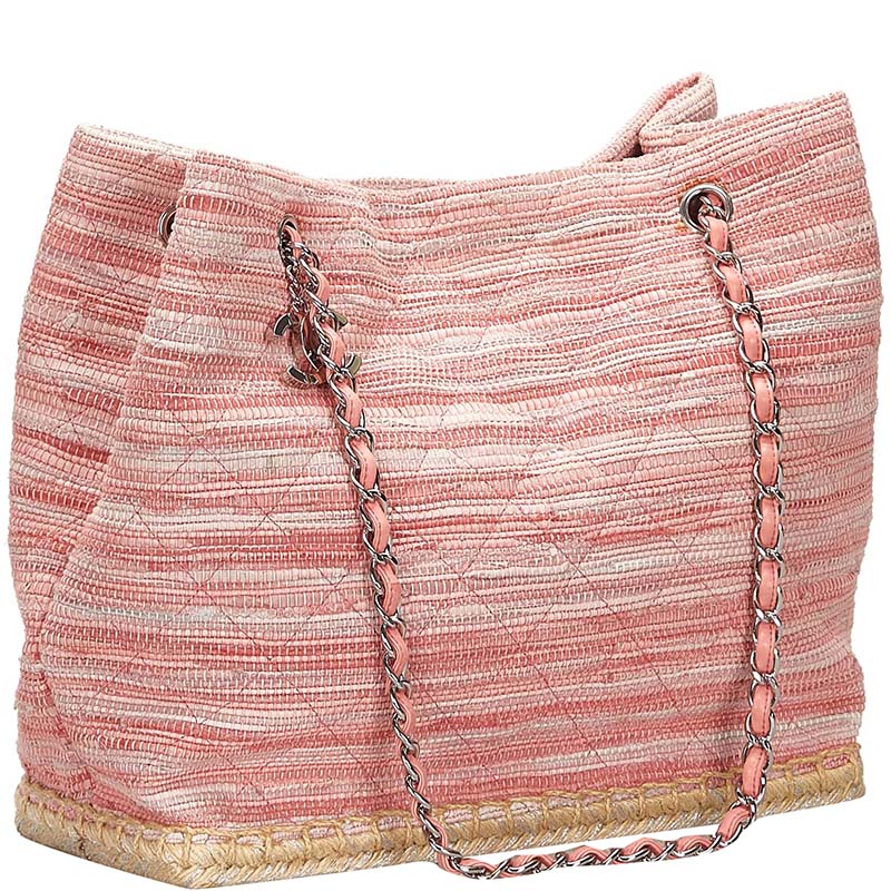 

Chanel Pink Matelasse Canvas Shoulder Bag