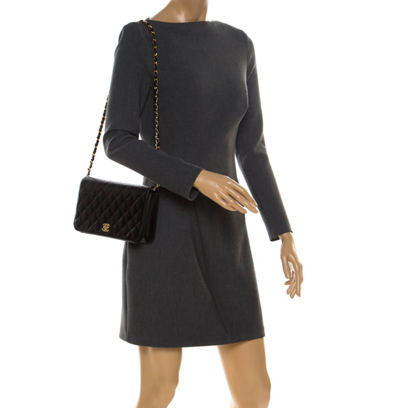 

Chanel Black Quilted Leather Vintage Flap Shoulder Bag