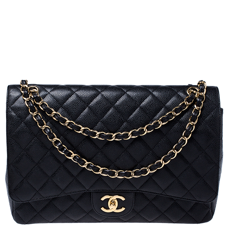 Chanel Black Quilted Leather Maxi Classic Double Flap Bag Chanel | TLC