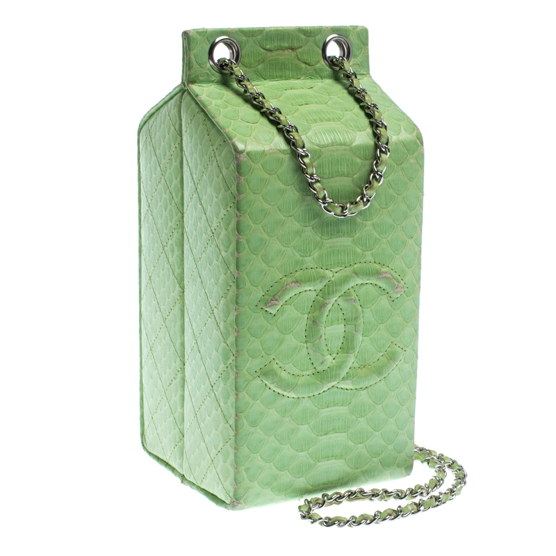 chanel milk carton bag green