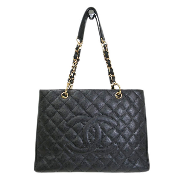 Pre Owned Chanel Black Caviar Grand Shopper Tote GST