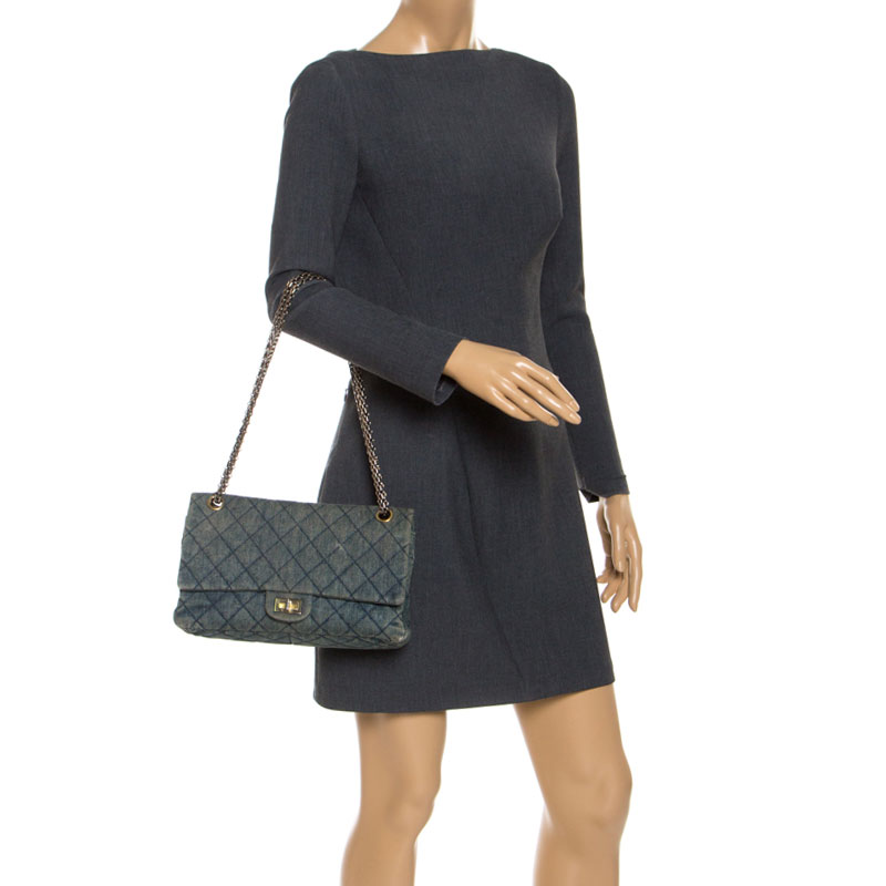 

Chanel Blue Quilted Denim Reissue 2.55 Classic 226 Flap Bag