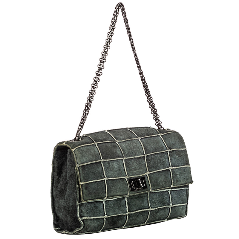 

Chanel Gray Suede Reissue 225 Patchwork Flap Bag, Grey