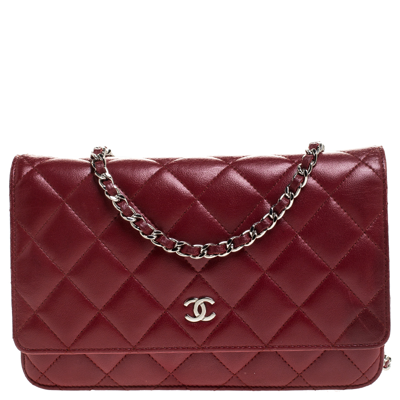 Chanel Red Quilted Leather WOC Chain Clutch Bag Chanel The Luxury Closet