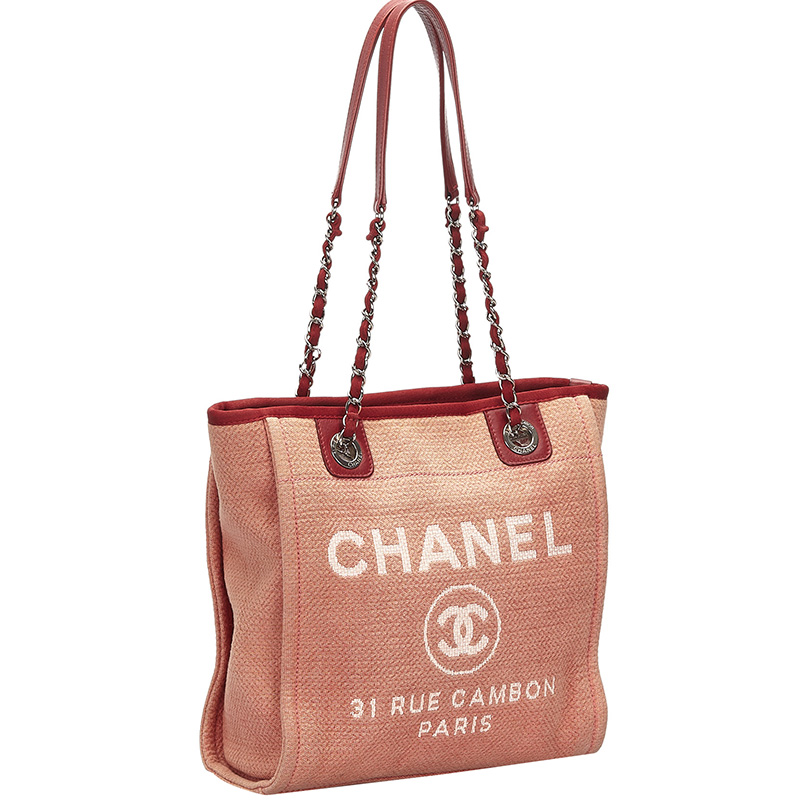 

Chanel Red/White Canvas  Deauville Tote