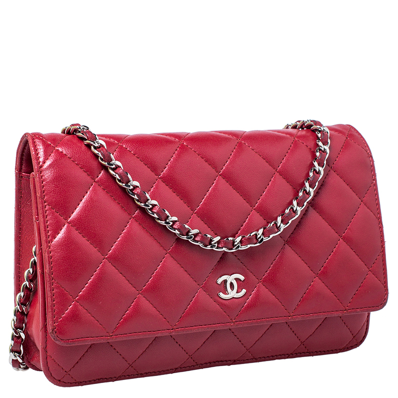 Chanel Red Quilted Leather WOC Chain Clutch Bag Chanel | TLC