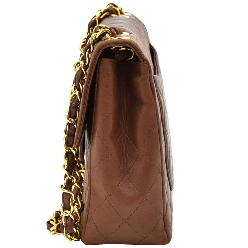 

Chanel Brown Quilted Leather Jumbo Shoulder Classic Flap Bag