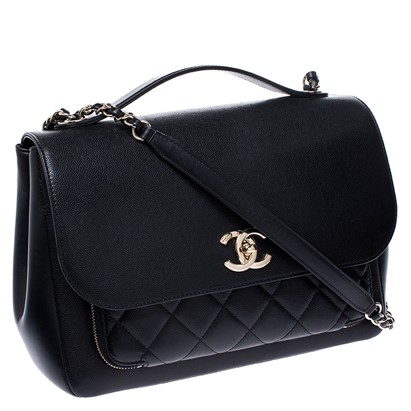 Chanel Black Quilted Caviar Business Affinity Bag Large Q6B4CY0FK5000